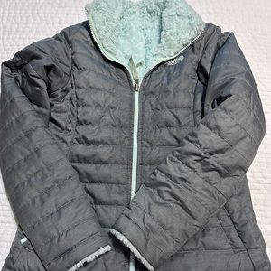Girls Reversible North Face Mossbud Swirl Fleece Jacket Size Large (girls 12)